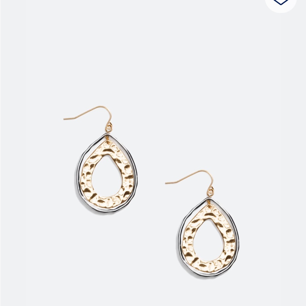 Gold and Silver Teardrop Earrings
